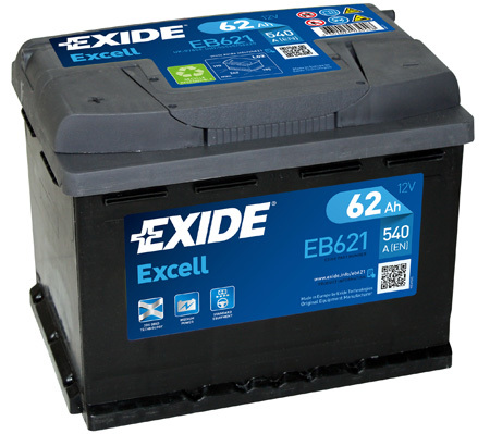 Autobatéria EXIDE Excell 62Ah, 12V, EB621 (EB621)